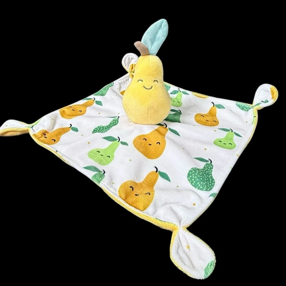 Mary Meyer Sweet Pear Fruit Soothie Lovey Security Blanket‎ 10 x 10 Yellow Lovie